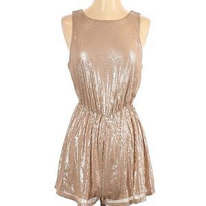 ASTR THE LABEL Rose Gold Sequence Romper Size S